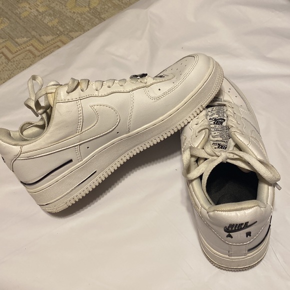 NIKE DOUBLE AIR FORCE 1 COLOR BLACK WHITE MENS SIZE 8 SNEAKERS - Picture 10 of 11